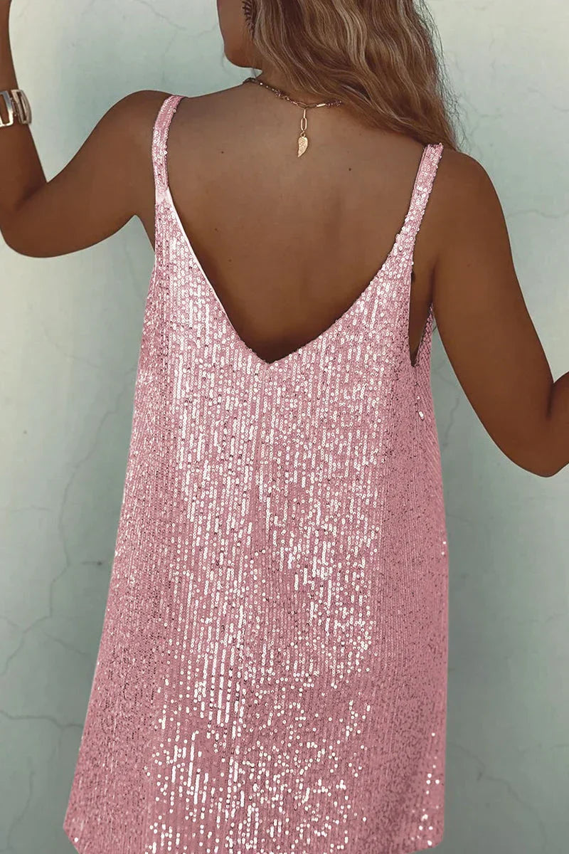 Women's Sleeveless Sequin Mini Dress