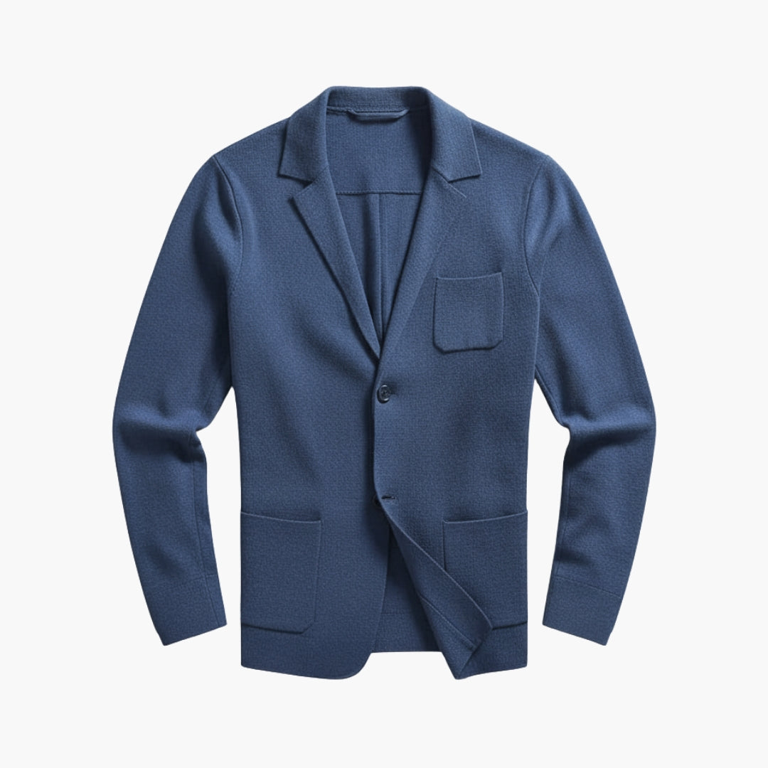 Men's Knitted V Neck Button Front Patch Pocket Cardigan