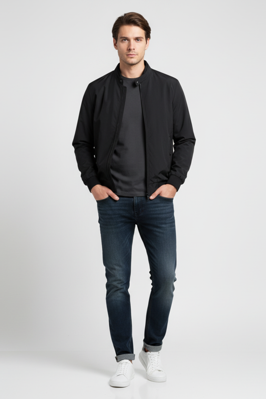 Men's Black Lightweight Bomber Jacket