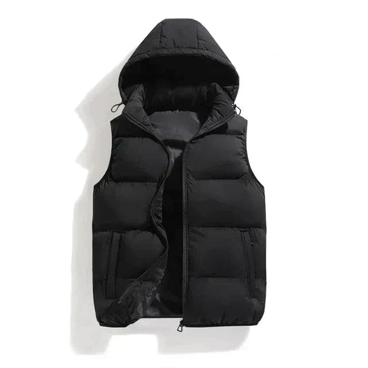 Men's Hooded Gilet in Black