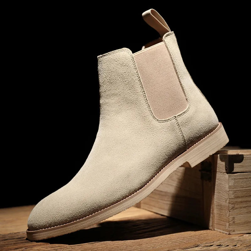 Men's Vintage Contrast Trim Chelsea Boots