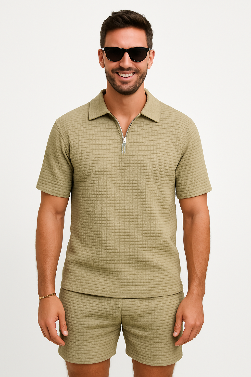 Men's Two Piece Set in Khaki