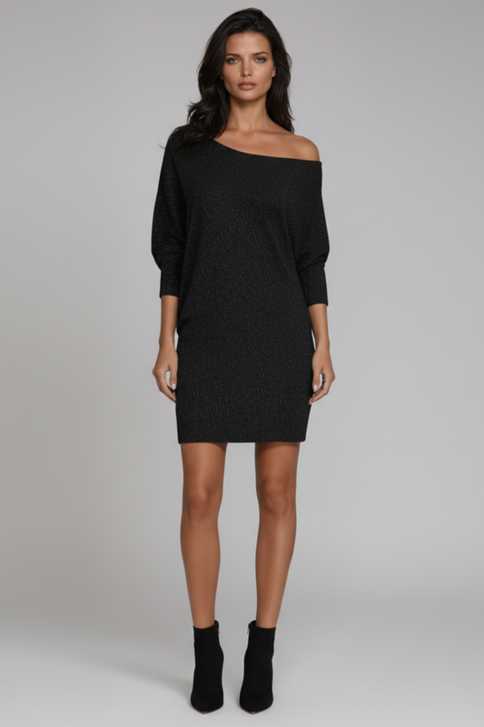 Women's Sequin Party Mini Dress in Black