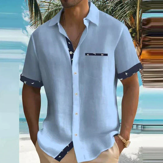 Men's Short Sleeve Formal Shirt in Royal Blue