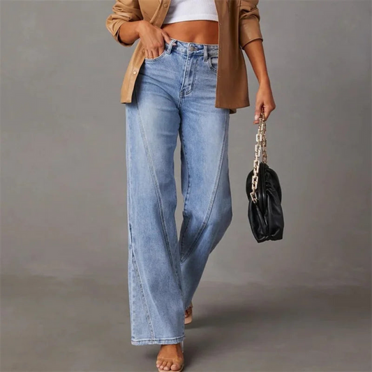 Women's Blue Wide Leg Jeans view 2
