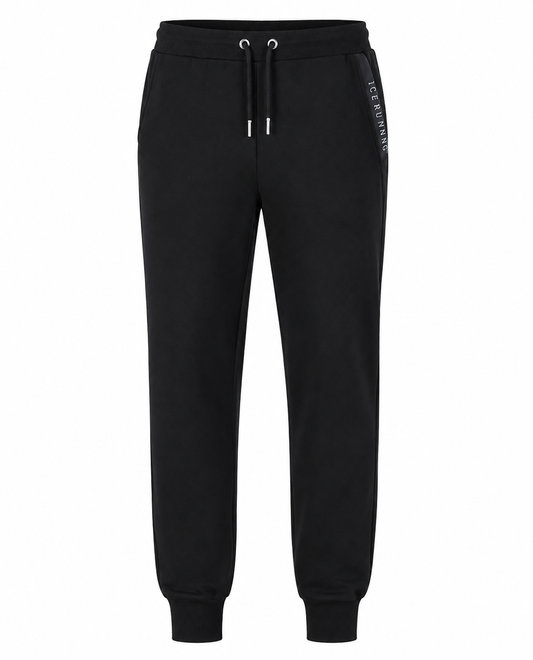 Men's Black Tapered Drawstring Trousers