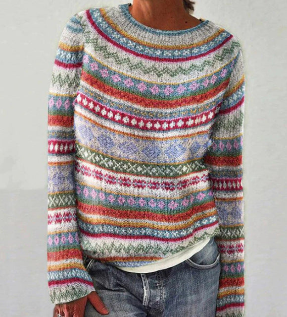 Women's Fair Isle Pattern Crew Neck Jumper view 3
