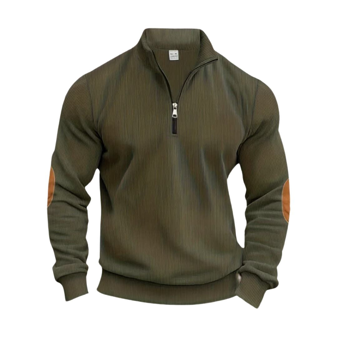 Men's Elbow Patch Quarter Zip Knitted Jumper view 5