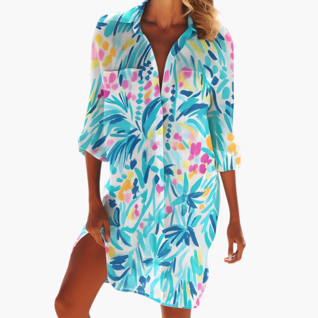 Women's Floral Shirt Dress view 10