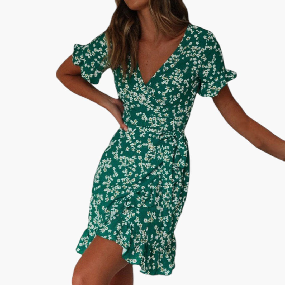 Women's Twist Front Ruffle Maxi Dress