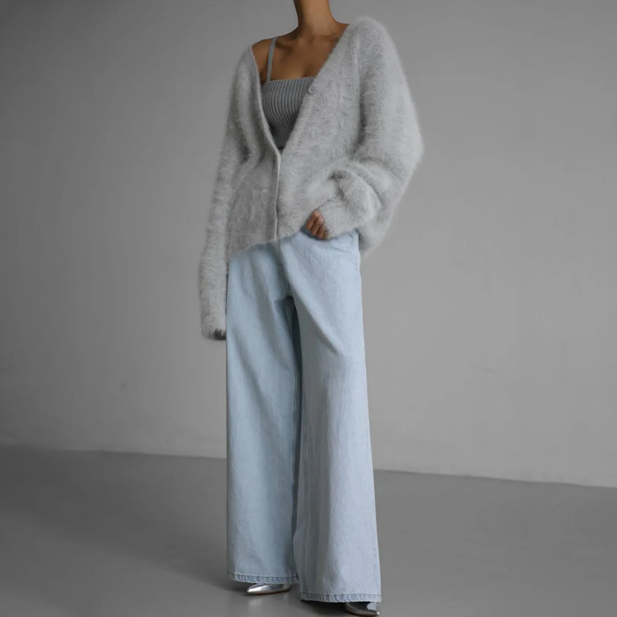 Women's Knitted Relaxed Fit Cardigan view 9