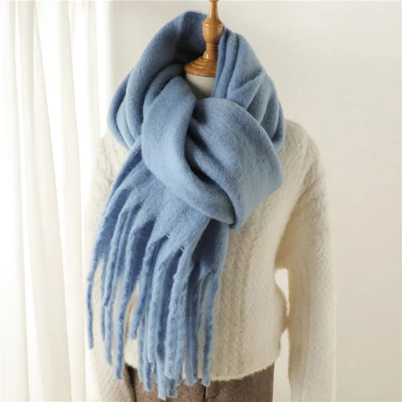 Women's With Scarf T Shirt in Blue