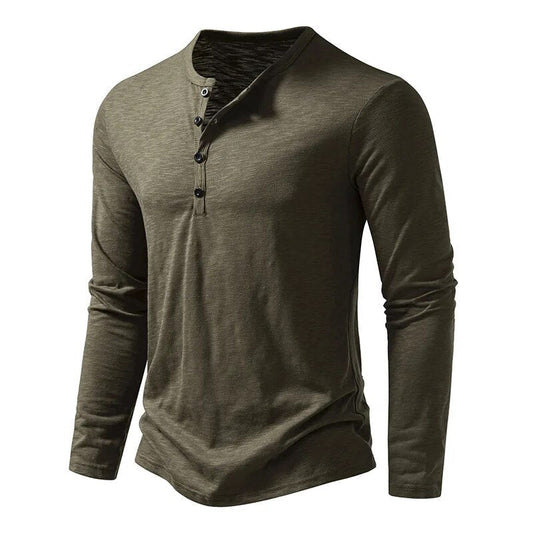 Men's Army Green Long Sleeve Shirt in Army Green