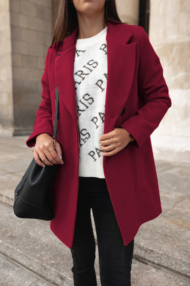 Women's Double Breasted Casual Overcoat