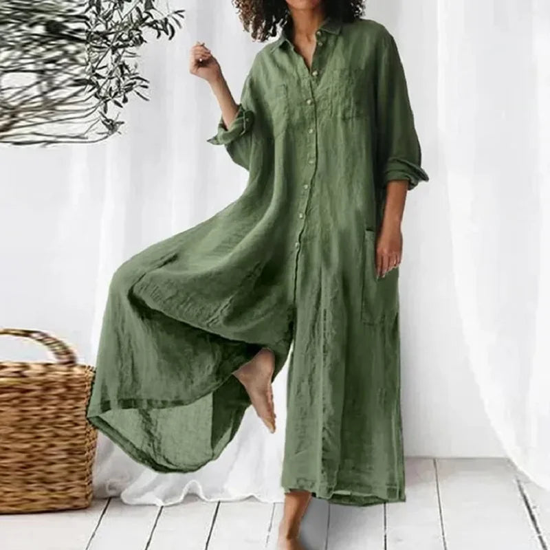 Women's Navy Maxi Dress in Green