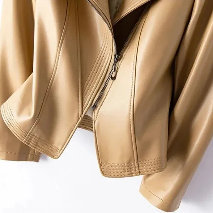 Women's Sienna Brown Tailored Biker Jacket