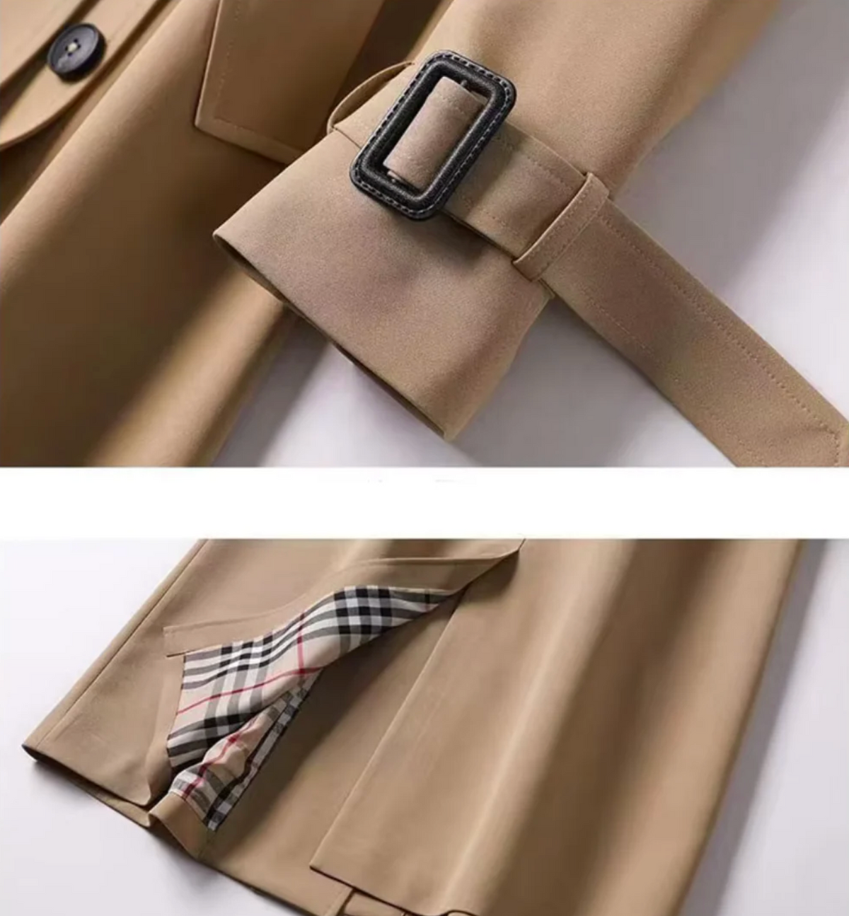 Women's Tie Waist Belted Trench Coat view 6