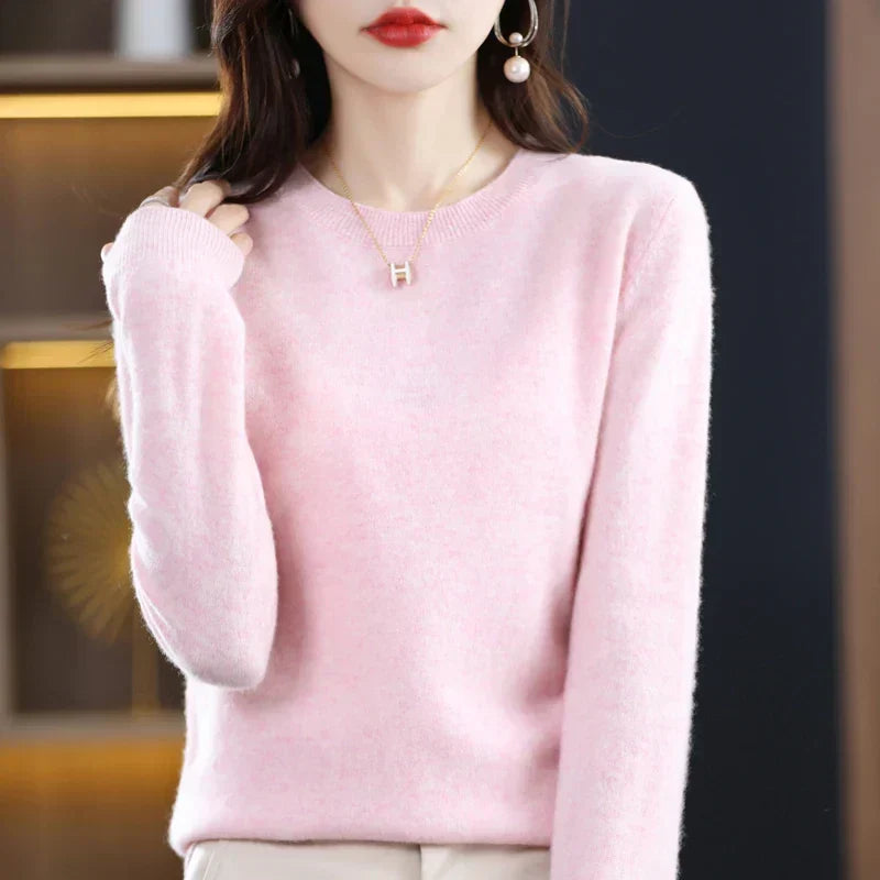 Women's Plain Crew Neck Fine Knit Jumper view 23