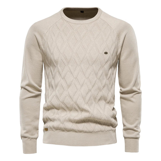 Men's Ivory Crew Neck Jumper