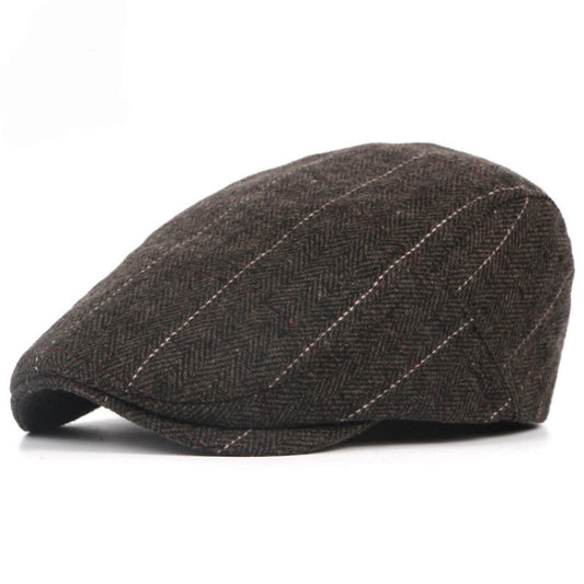 Men's Pinstripe Casual Flat Cap view 2