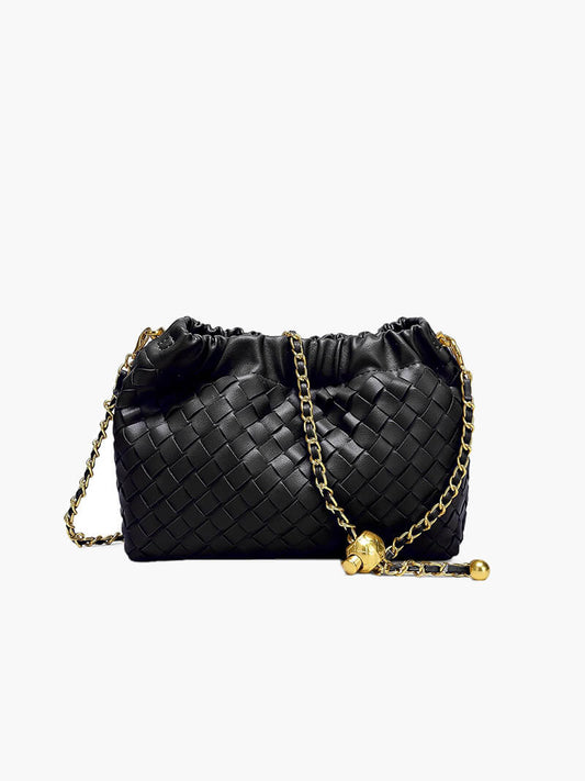 Women's White Handbag in Black
