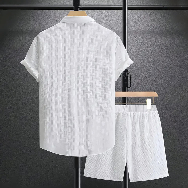 Men's Beige Short Sleeve Shirt