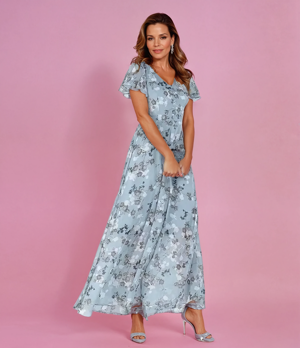 Women's V Neck Wedding Guest Dress