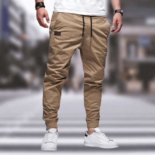 Men's Grey Casual Cargo Trousers