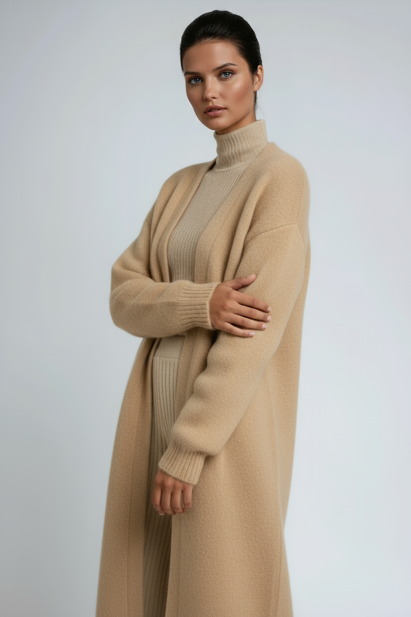 Women's White Cardigan in Khaki