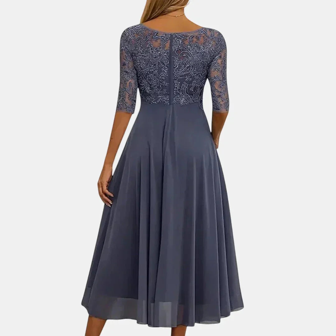 Women's Long Sleeve Lace Wedding Guest Dress