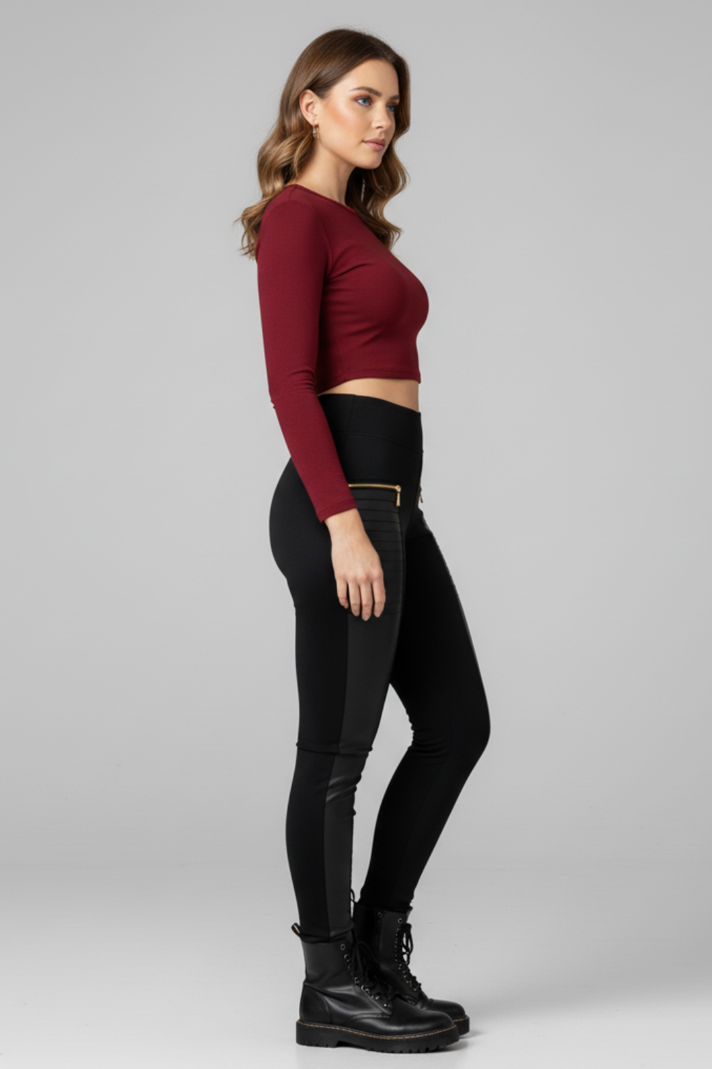 Women's Black High Waisted Faux Leather Leggings