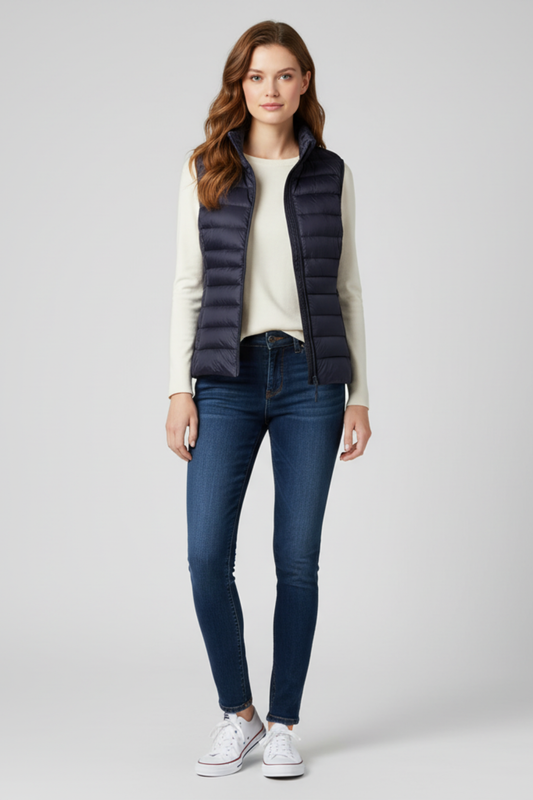Women's Lightweight Puffer Jacket in Black