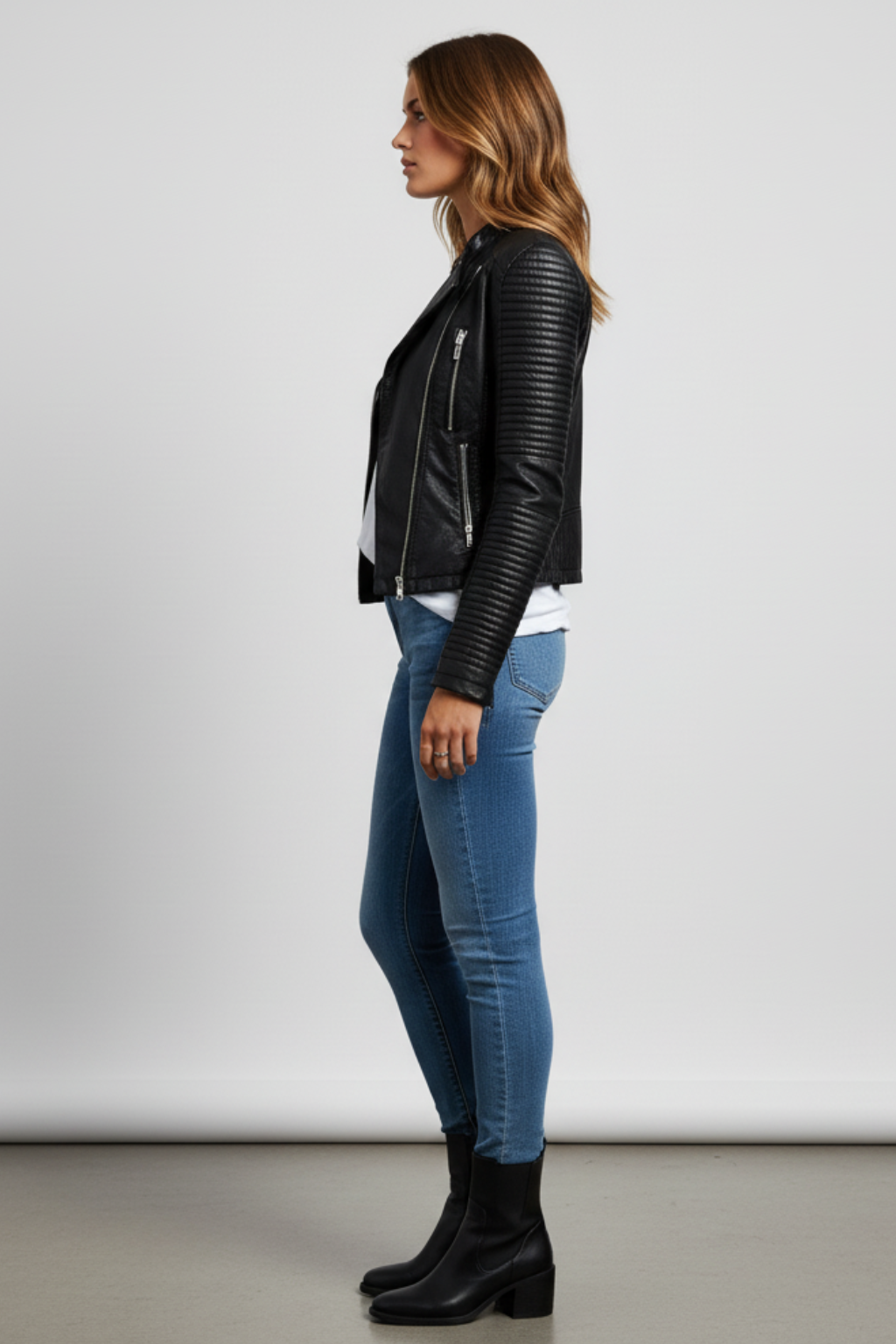 Women's Black Biker Jacket