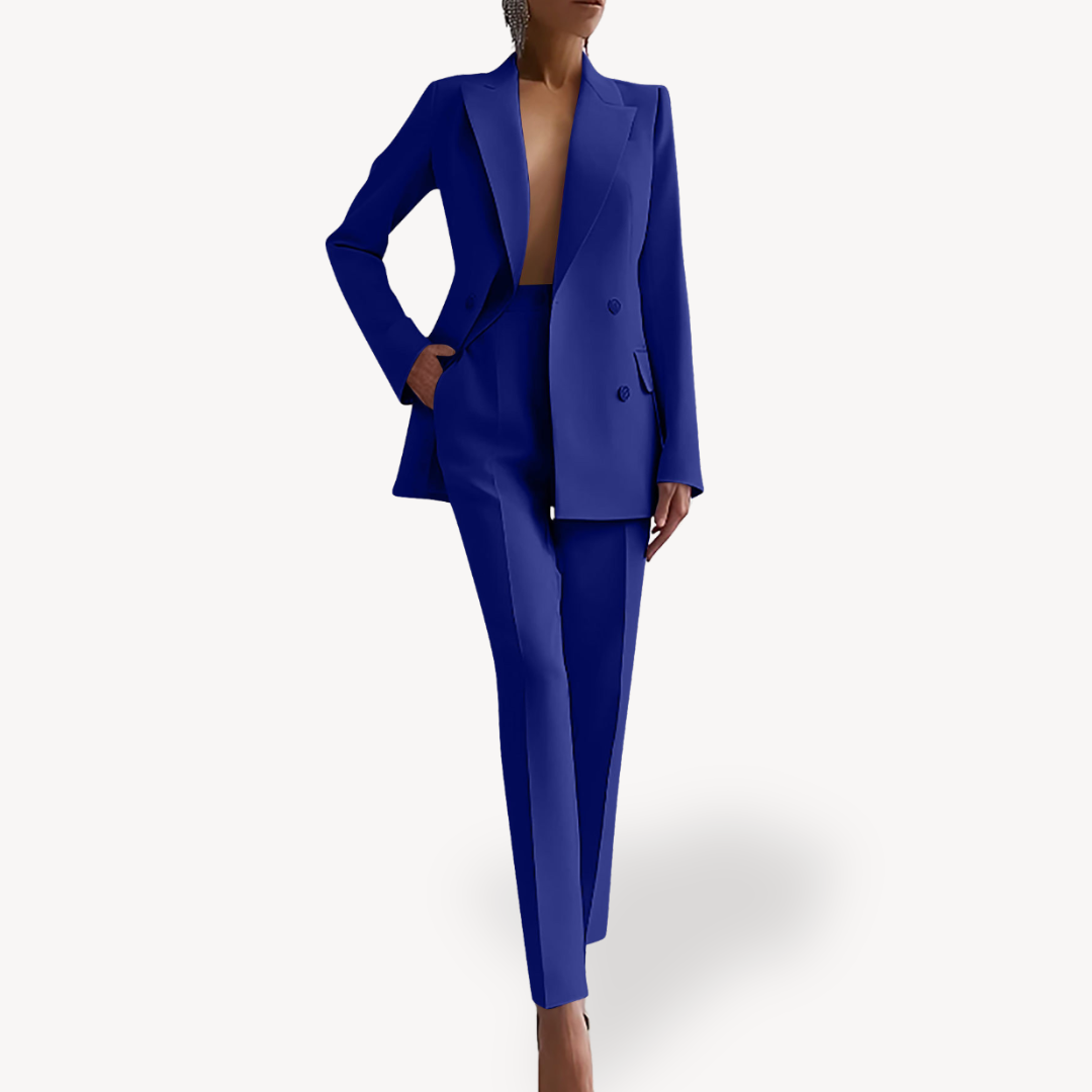 Women's Slim Fit Single Breasted Blazer and Trouser Set view 7