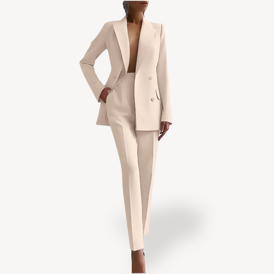 Women's Slim Fit Single Breasted Blazer and Trouser Set view 2
