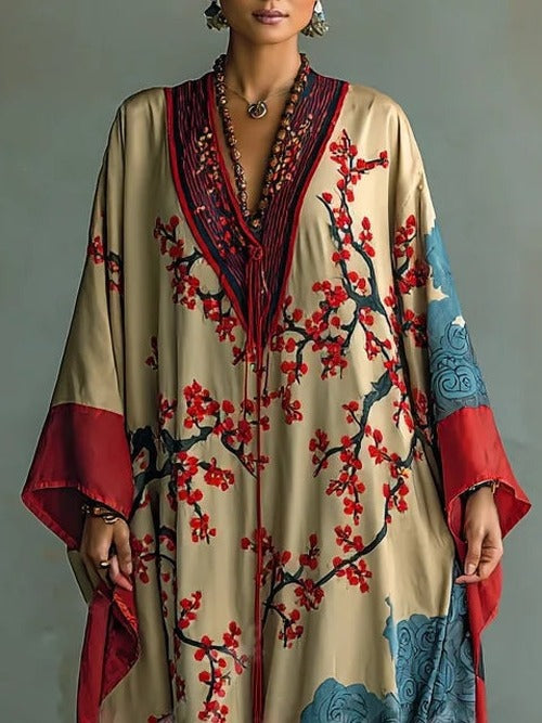 Women's Red Printed Maxi Dress view 2