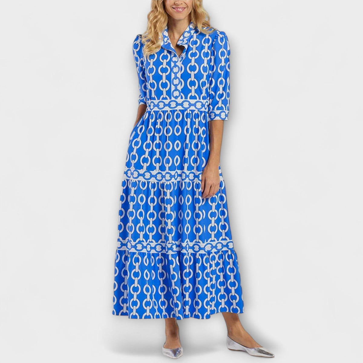 Women's Floral V Neck Midi Dress view 8