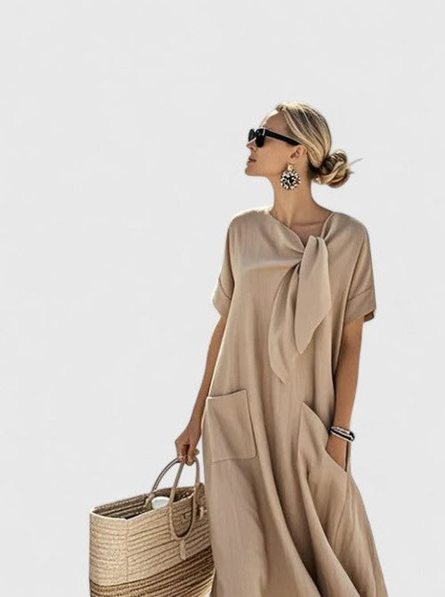 Women's Blue Maxi Dress in Khaki