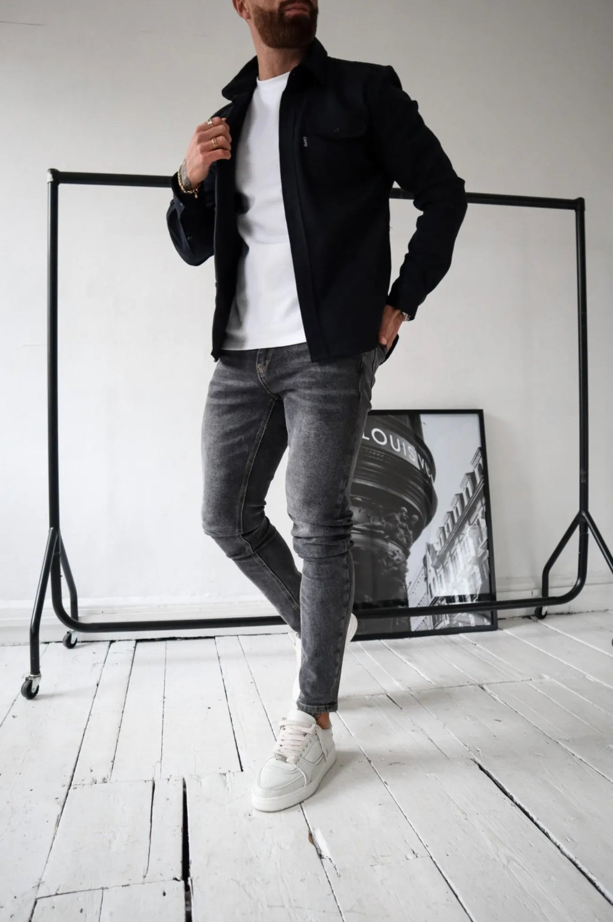 Men's Casual Lightweight Winter Coat in Black