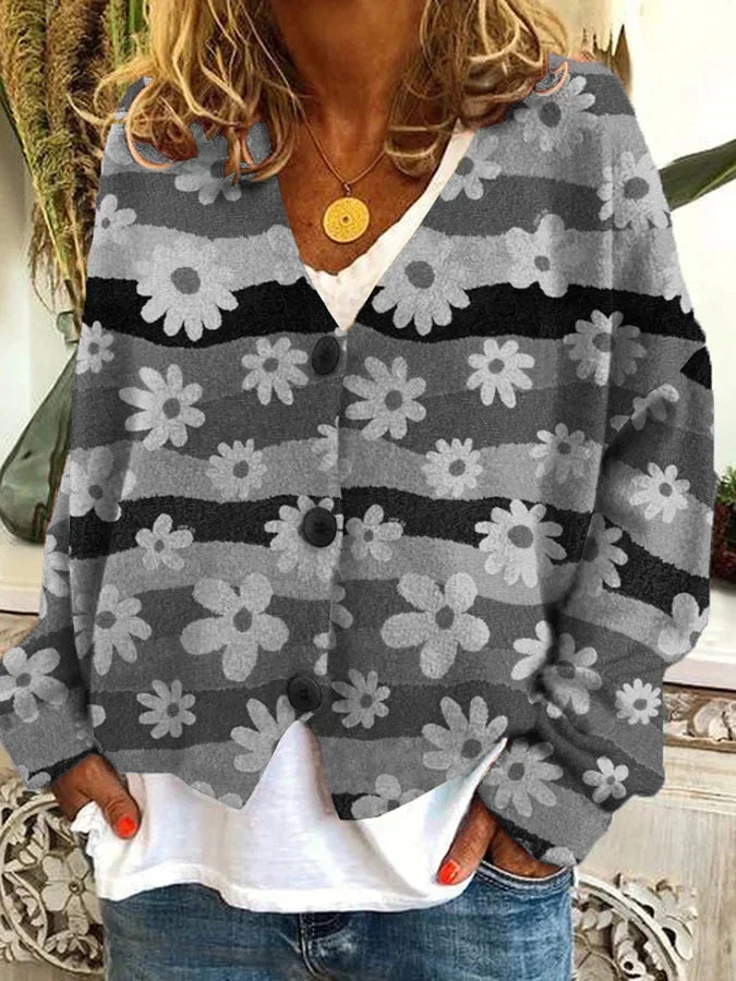 Women's Striped Oversized Gilet view 7