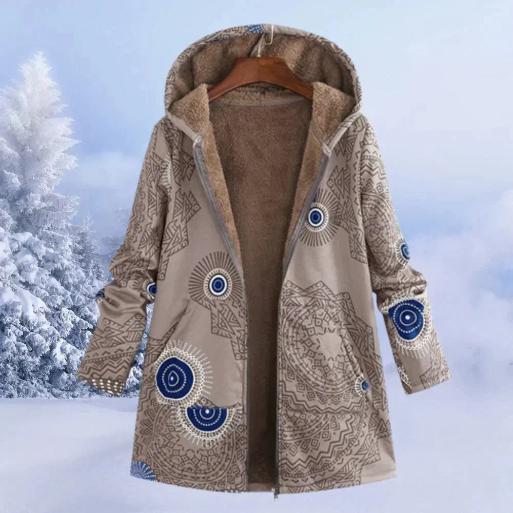 Women's Floral Hooded Overcoat view 10