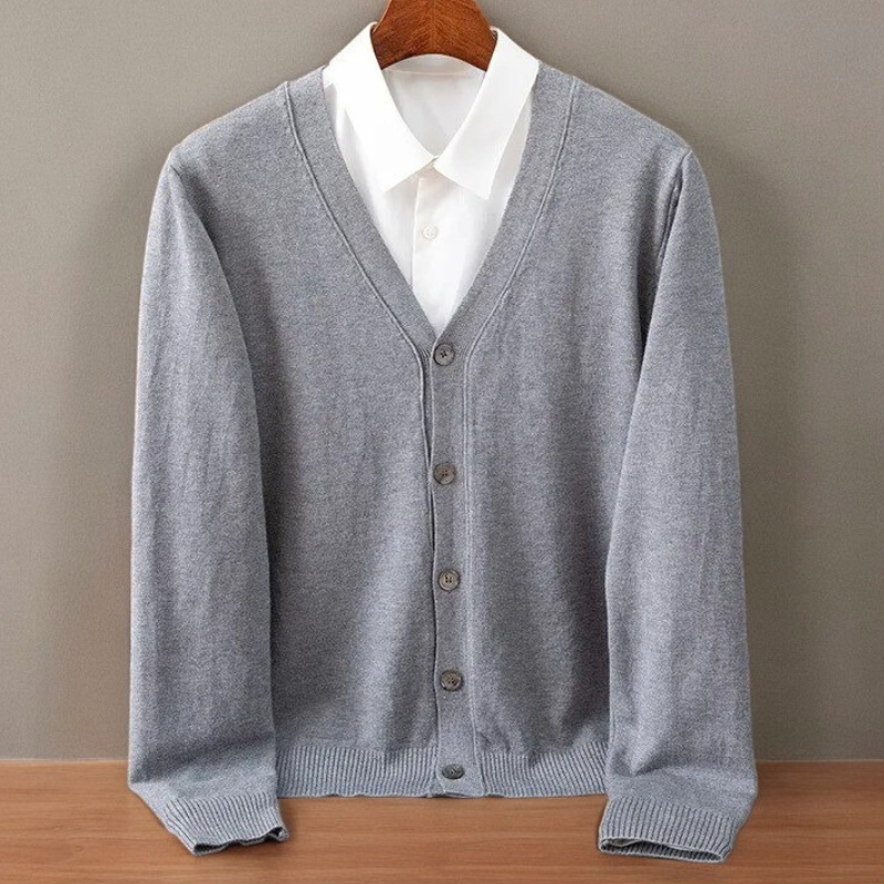 Men's Camel Cardigan in Grey