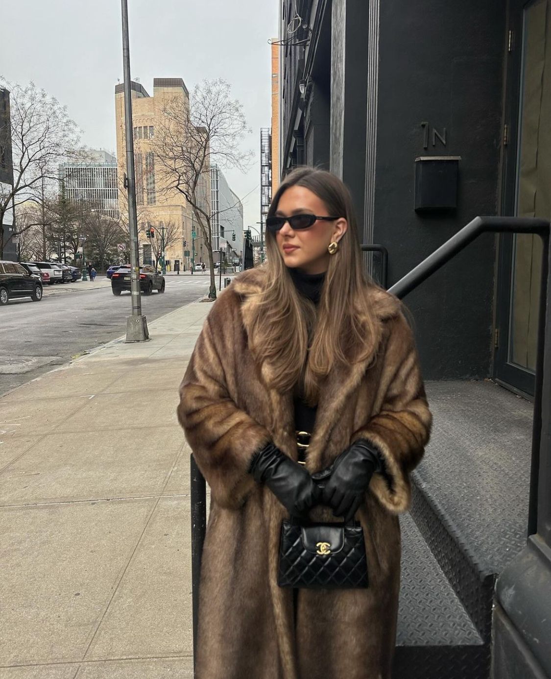 Women's Brown Vintage Faux Fur Coat view 3