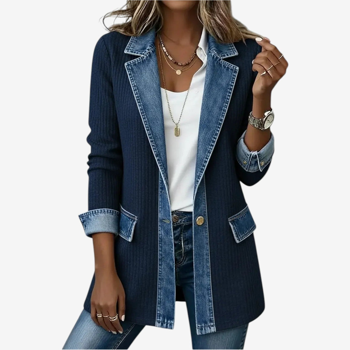 Women's Button Front Casual Bomber Jacket view 6
