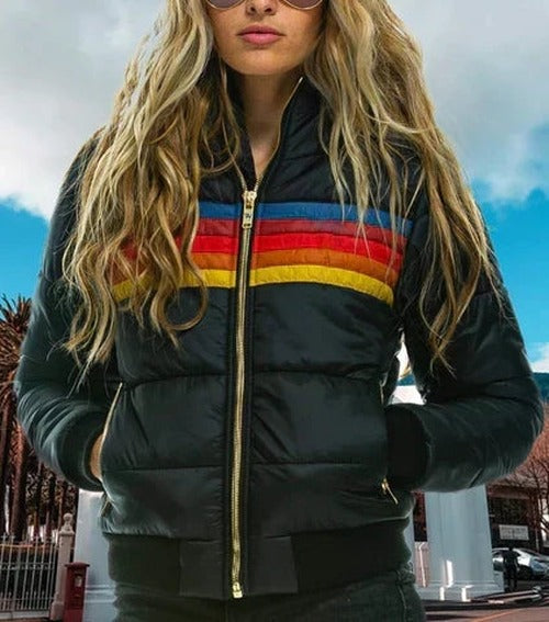 Women's Hooded Vintage Casual Puffer Jacket view 5