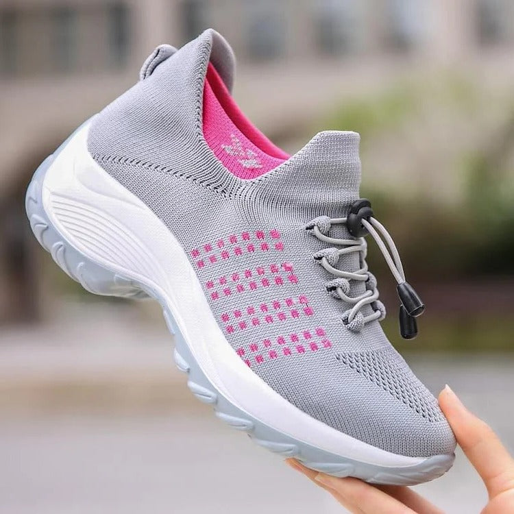 Women's Black Purple Trainers in Gray Pink