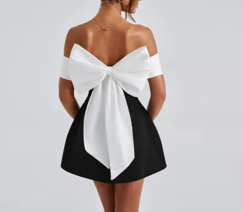 Women's Two Tone Mini Dress for Weddings and Parties