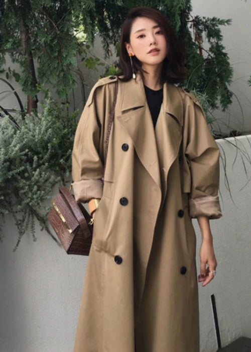 Women's Oversized Longline Double Breasted Trench Coat view 8