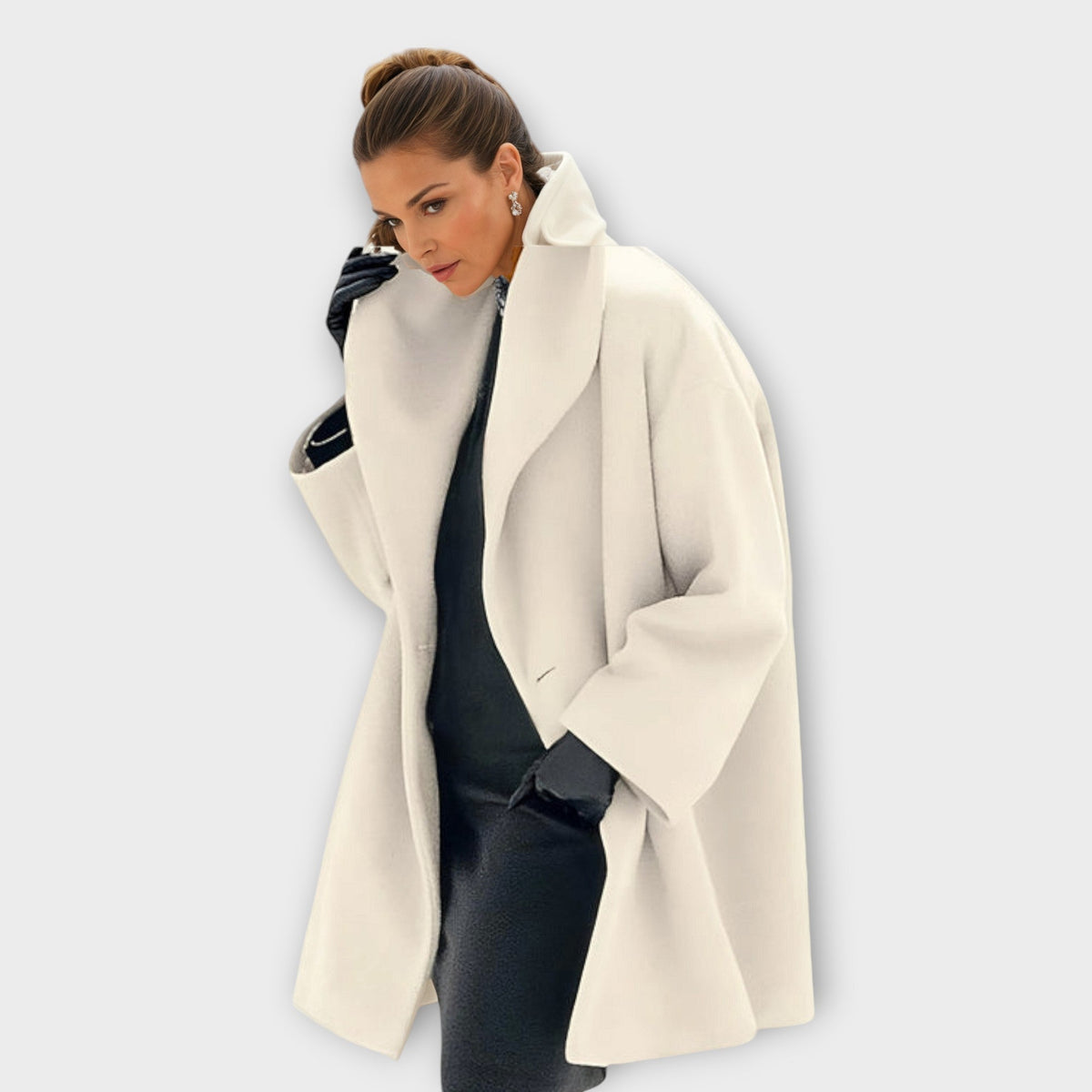 Women's Wide Lapel Oversized Wrap Overcoat view 7