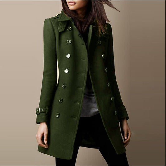 Women's Double Breasted Fitted Longline Overcoat view 2